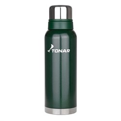 Термос (HS.TM-057-G) 1000ML с ситечком зеленый (2 крышки-кружки) TONAR 34584