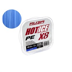 RUZZA Шнур Hot Ice X8 50м Blue 0,16мм 8,2кг/18lb 34736