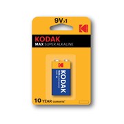 Батарейка алкалиновая Kodak Max, 6LR61-1BL, 9В, крона