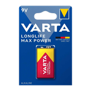 Батарейка алкалиновая Varta LONGLIFE MAX POWER, 6LR61-1BL, 9В, крона