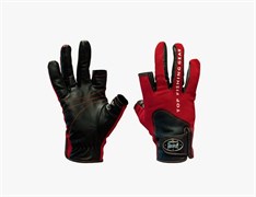 Перчатки спиннингиста Alaskan двухпалые Red/BL  XL