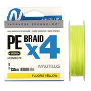 Шнур Nautilus Braid X4 Fluoro Yellow d-0.08 4.5кг 0.6PE 135м 25498