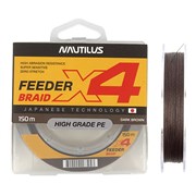 Шнур Nautilus X4 Feeder Braid Dark Brown d-0.14мм 9.1кг 150м 27847