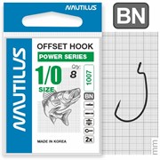 Крючок офсетный Nautilus Offset Power series Wide Gape Plus 1007 №1/0 уп (8 шт) 22197