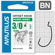 Крючок офсетный Nautilus Offset Power series Wide Gape Plus 1007 №3/0 уп (6 шт) 22199