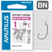 Крючок офсетный Nautilus Offset Big Eye Series Worm 1006 № 1 (уп. 10шт) 18256