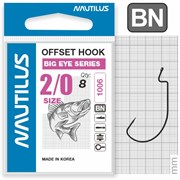 Крючок офсетный Nautilus Offset Big Eye Series Worm 1006 № 2/0 (уп. 8шт) 18258