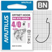 Крючок офсетный Nautilus Offset Big Eye Series Worm 1006 № 4/0 (уп. 6шт) 20537