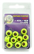 Груз крашеный разборная чебурашка "ШАР" 8гр, флуор. желтый 10шт/уп 28722