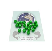 Бусины пластиковые CosmoCarp d-6мм зелёные уп.10шт 29900