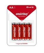 Батарейка алкалиновая Smartbuy, тип LR6/АА, 1,5 В (4 шт) 30404
