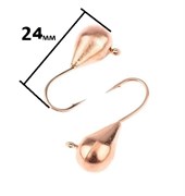 Мормышка вольфрам (капля) д.8мм. 7,0гр цв, медь 31028