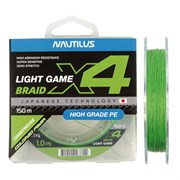 Шнур Nautilus X4 Light game Braid Chartreus 5.4кг 0,8PE 150м 31446