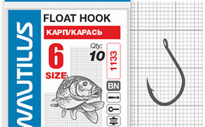 Крючок Nautilus Float Карп/карась 1133BN № 6 (уп. 10шт) 31449