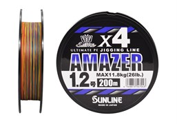 Плетёный шнур Sunline AMAZER x4 #1.2/11.8kg 200m Multi Color 34522