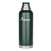 Термос (HS.TM-058-G) 1200ML с ситечком зеленый (2 крышки-кружки) TONAR 34583
