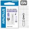 Вертлюг Nautilus с застежкой Rolling Swivel 0102 with Nice Snap size # 6 тест 18кг (уп. 5шт) 18113